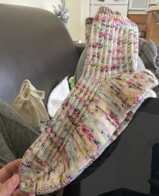 A pair of socks I knitted in 2021 as a thank-you gift for my primary philosophy thesis advisor, Prof. Osman Nemli.